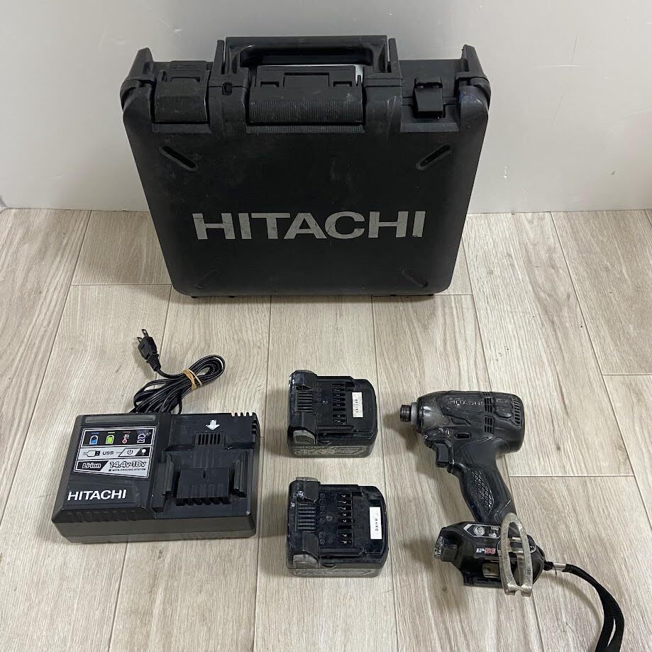 【A】HiKOKI WH14DDL2(2LYPK) インパクトドライバ ハイコーキ 14.4V ブラック 蓄電池2個・充電器・ケース付 1119-B0157HNGYC-10000-26980