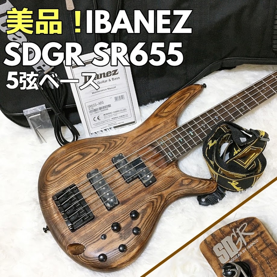 高速 割引 2025 東日本 Bibian 5弦ベース SR655 SDGR IBANEZ 美品！ 比比昂- ベース