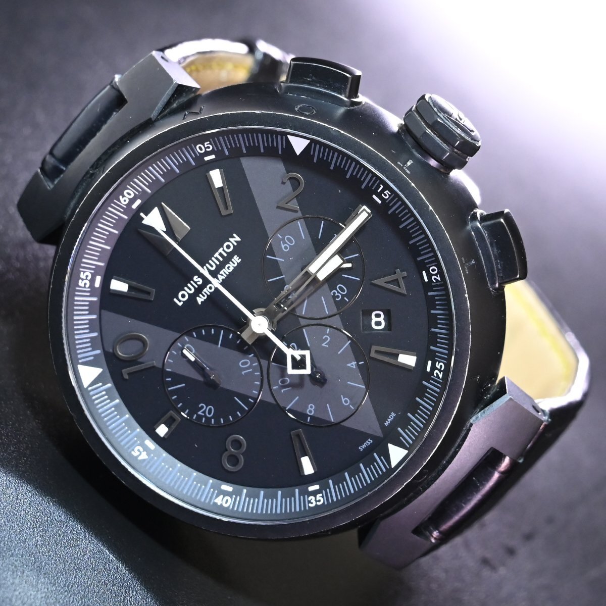 独特の上品 美品 本物 ルイヴィトン クロノグラフ タンブール Q1A62Z 極希少 ルイ・ヴィトン