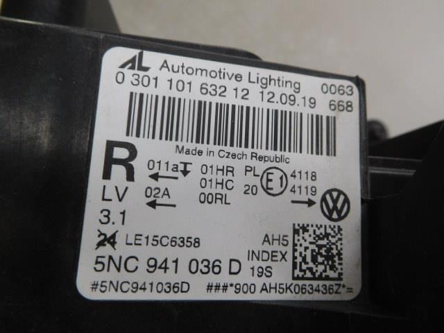 VW Tiguan ABA-5NCZE правая фара 5NC941036D 354174