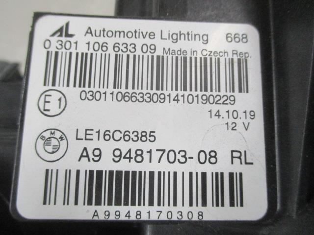 BMW 3 серии 3BA-5F20 левая фара ASSY 63118496157 333665