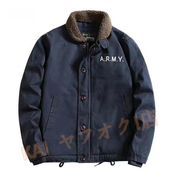 新品人気品アメリカN1 冬服ミリタリージャケット メンズ おしゃれ フライトジャケット 防風 防寒 コート 中綿入り ジャンパー L カーキ_画像4