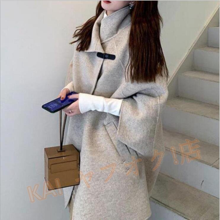 新品コート レディース ミモレ丈 ラシャコート 秋 冬 ロングコート 無(wú)地長(zhǎng)袖アウター ハイネック カジュアル 2色/S~XLサイズ選択/1點(diǎn)