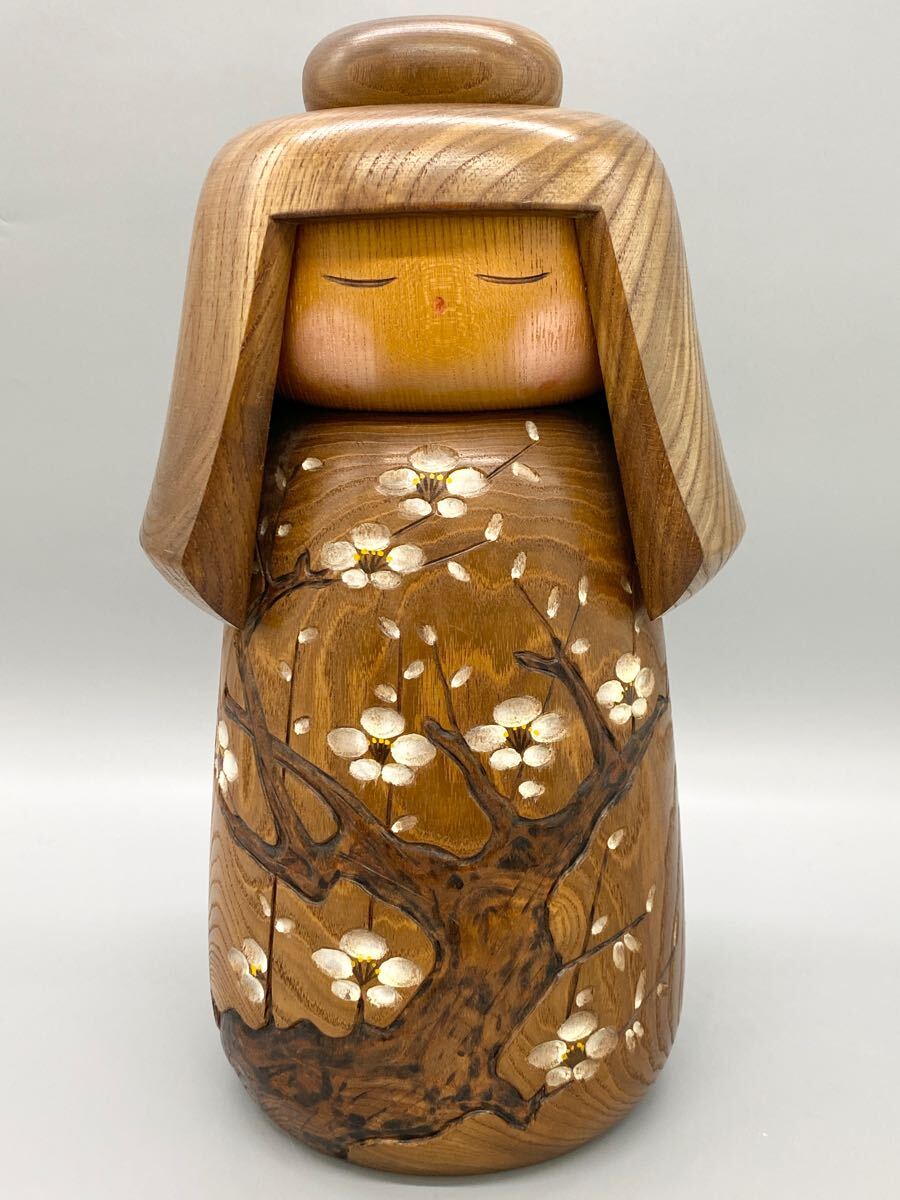 創作こけし 宮城伝統工芸【白梅】 女の子 人形 高さ約33cm / 日本人形 郷土玩具