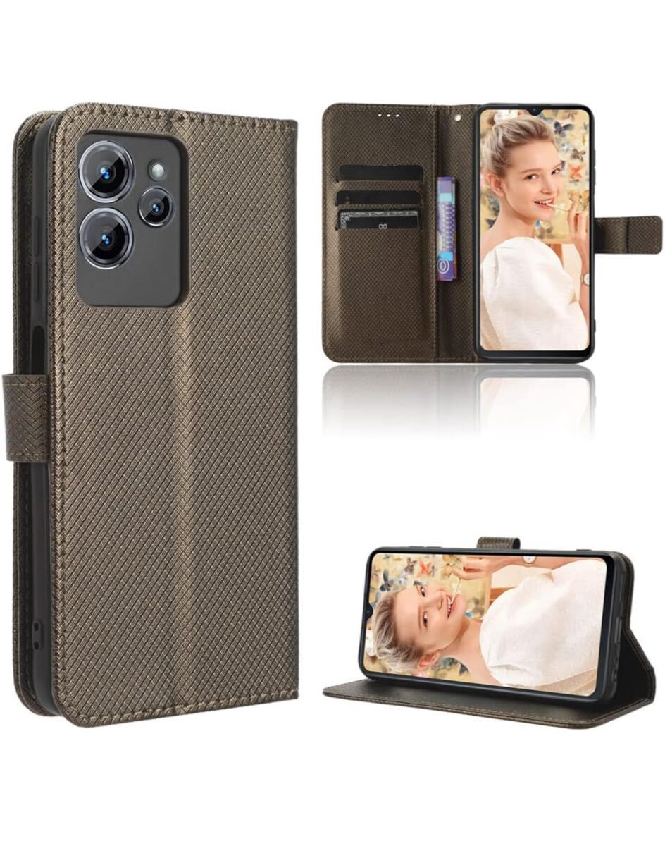For OUKITEL C32 ケース 手帳型【BAOLINTX】 PUレザー 携帯ケース 耐衝撃 軽量 薄型 カード収納 横置き機能 対応 指紋防止(ブラウン)