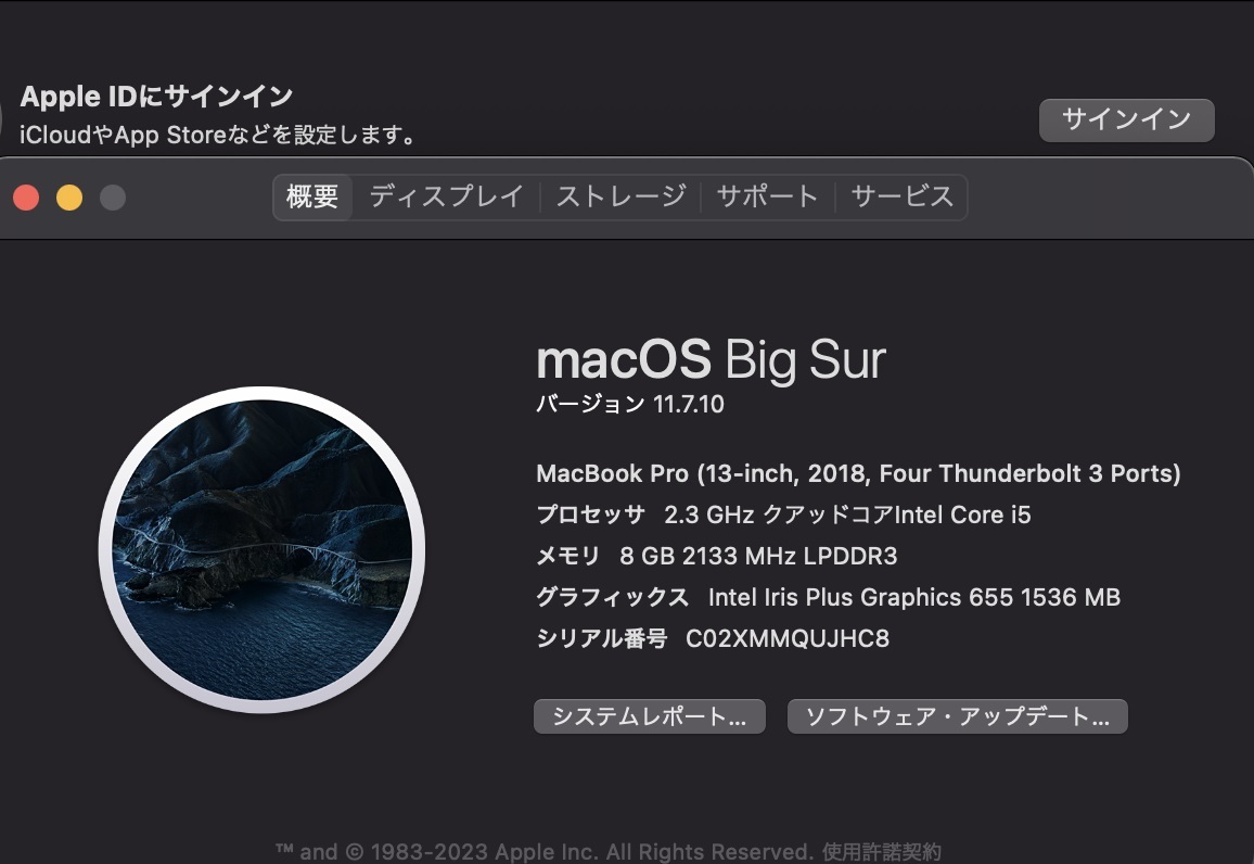 MacBook Pro(13 дюймовый,2018,Thundeabolt 3 порт x 4)256GB/8GB(MR9Q2J/A)⑥