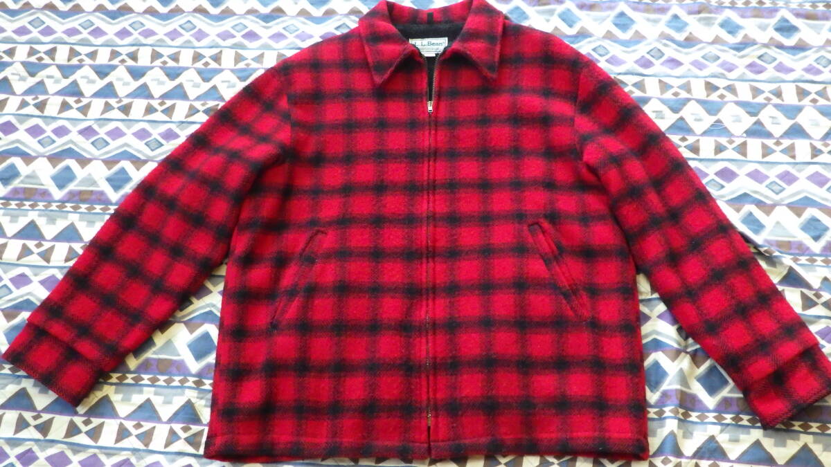 お歳暮 2024 <USED>L.L.Bean ウールジャケット赤黒Lサイズ・・・MADE IN USA 男性用