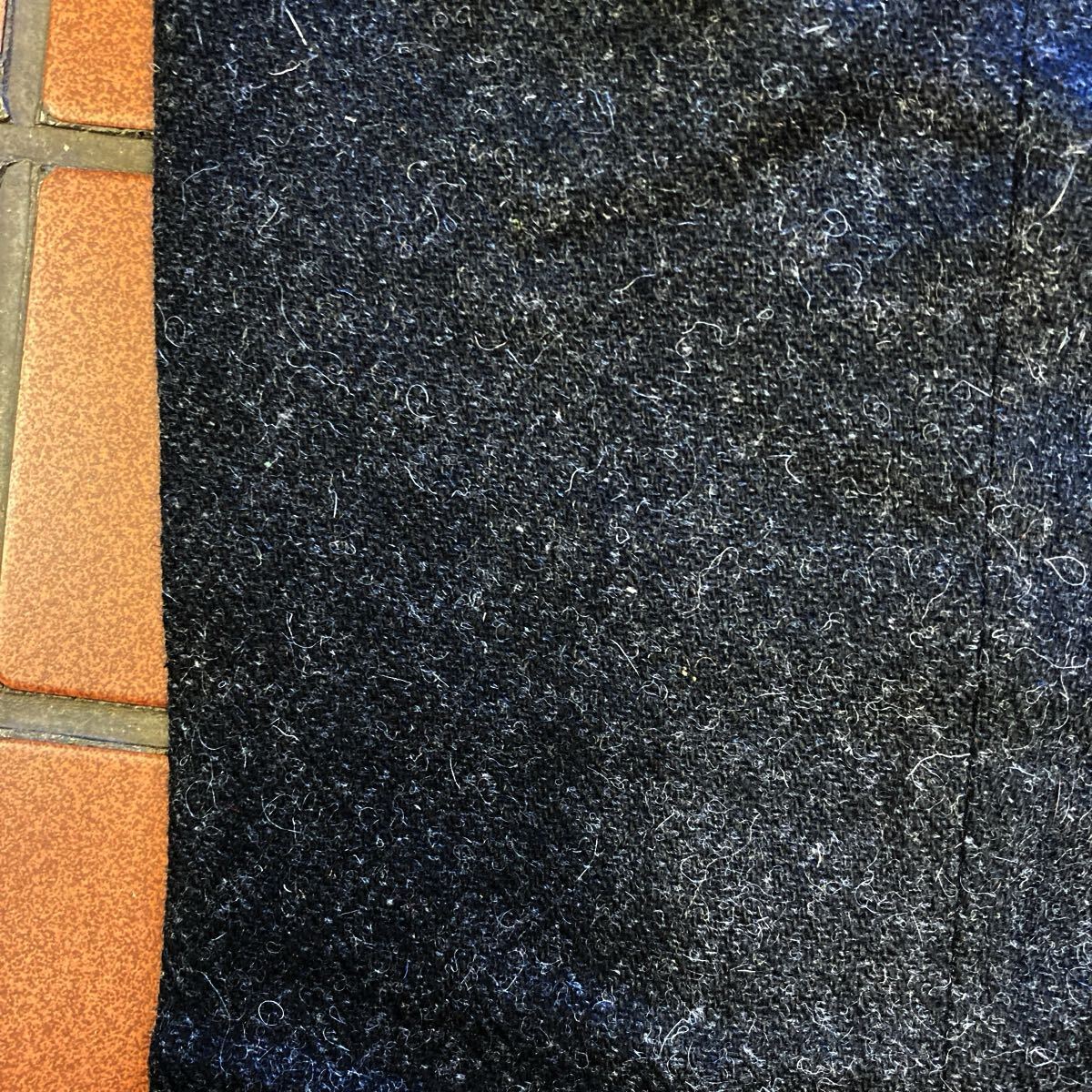 ｛新品｝暖かパンツ ビジネス カジュアル スラックス サイズ 76cm 2タック ツィード系 肉厚生地 ヘリンボーン BIEN ENTRE チャコールグレイ_画像3