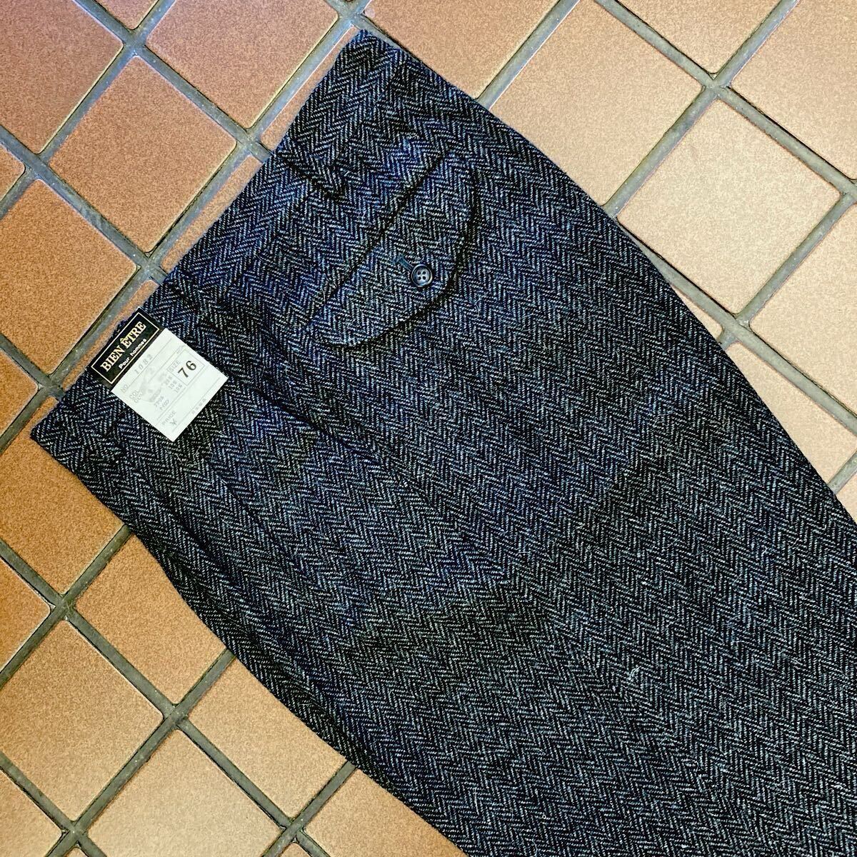 { новый товар }.. брюки бизнес casual слаксы размер 76cm 2 tuck tsi-do серия мясо толщина ткань "в елочку" BIEN ENTRE medium серый 