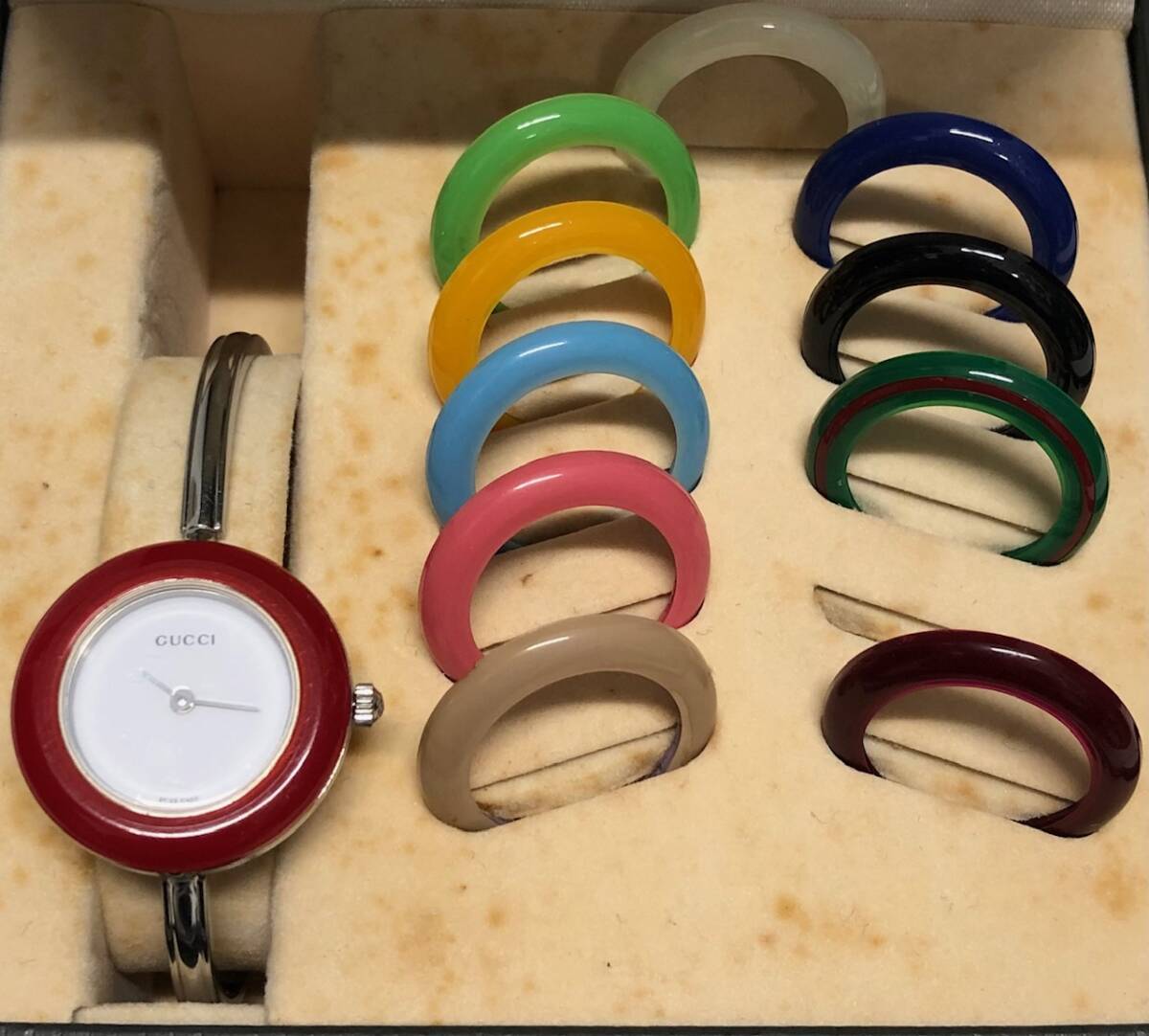 中古品 GUCCI グッチ チェンジ ベゼル （ベゼル1点欠品有）時計