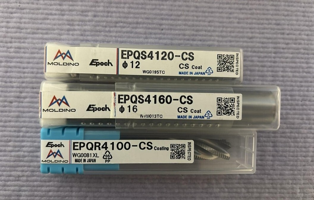 MOLDINO 超硬 エンドミル EPQR EPQS φ10 12 16・3本セット・エポック 鉄鋼用・NACHI 三菱マテリアル 日立 ラフィング・新品未使用