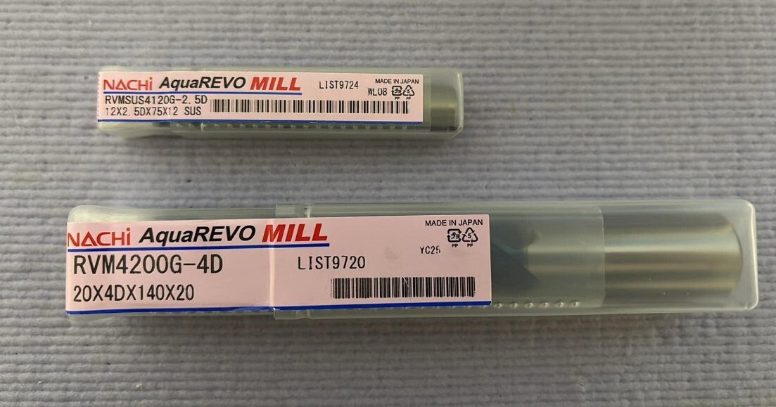 NACHI 超硬 エンドミル RVM4200G-4D φ20 ・ロング型 おまけ φ12 付き 計2本・SUS用 MOLDINO 三菱マテリアル 日立 仕上げ・新品未使用
