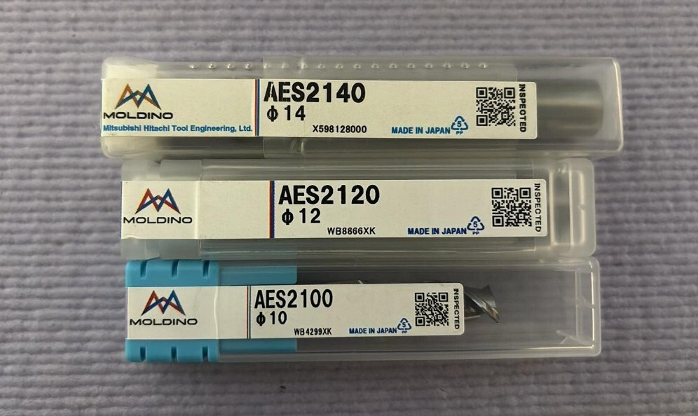 MOLDINO 超硬 エンドミル AES 各種 φ10 12 14・3本セット・2枚刃 アルミ 仕上げ用 OSG Nachi エポック 三菱マテリアル 日立・新品未使用