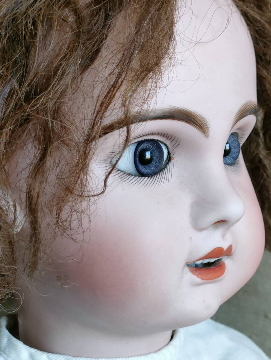 ジュモー 72cm ノーマーク オープンマウス ビスクドール アンティーク フランス人形 フレンチ 青目 大きく美形な子 Jumeau nomark