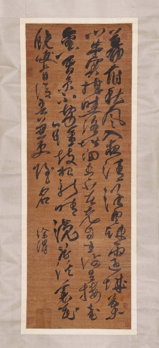 [ cheap ] China Akira era paper law house [.. paper ] silk book@[ paper law ] hanging scroll China .... goods China calligraphy old beautiful taste old fine art 334