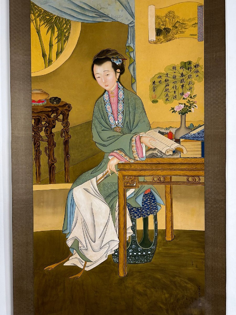 安】中国清時代画家「郎世寧書」絹本「雍正十二妃図十二条屏 安】中国清時代画家「郎世寧書」絹本「雍正十二妃図十二条屏