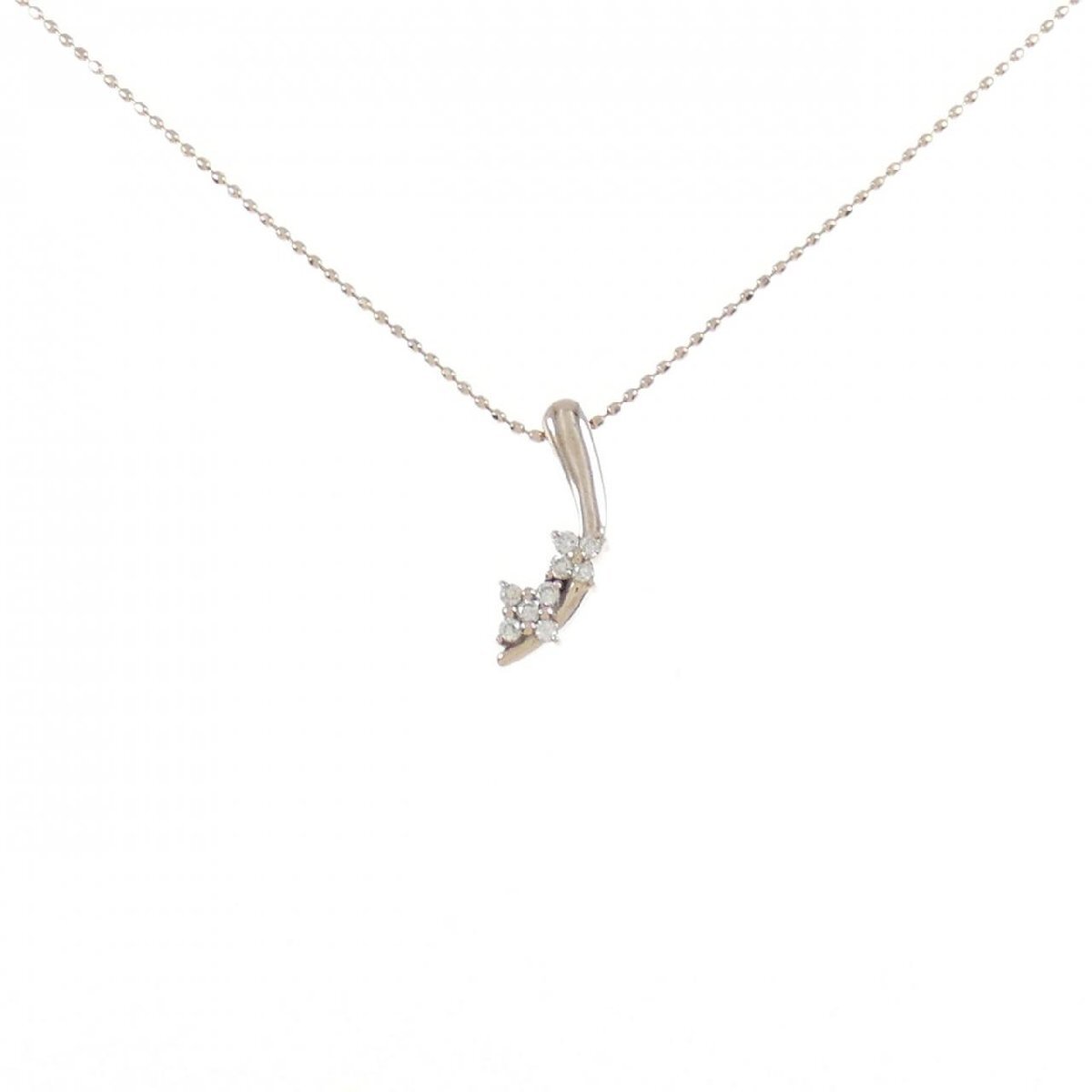K18PG цветок бриллиантовое колье 0.09CT