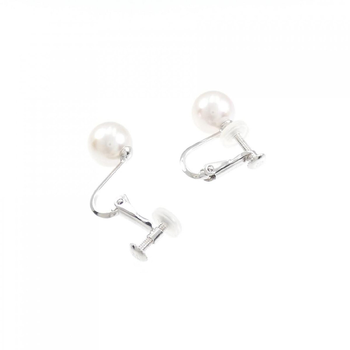 【新品】シルバークラスプ/WGK14 花珠 アコヤパール ネックレス イヤリング セット 7-7.5mm