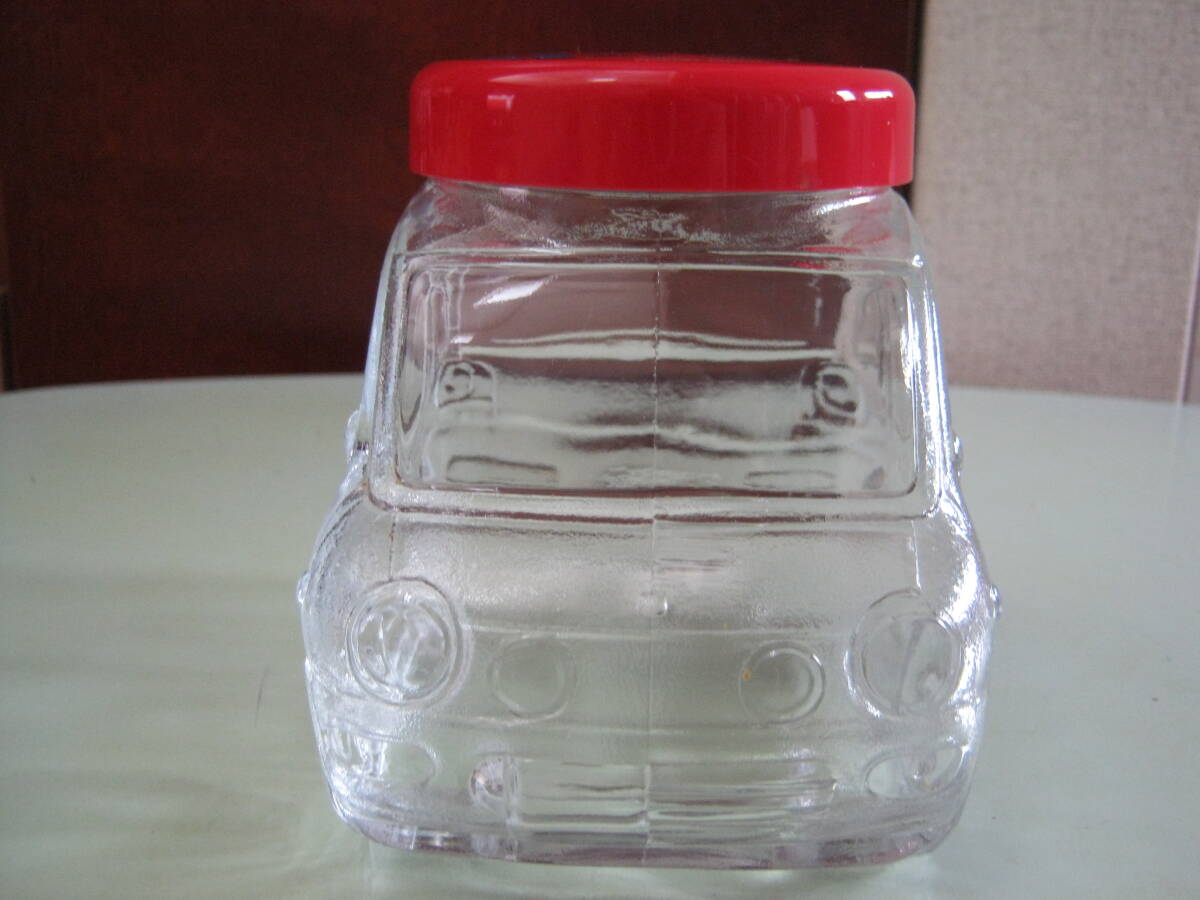 ミスタードーナツ【びんびんキャロル（２代目オートザム　キャロル型）オサムグッズ（原田　治）キャンディポット　ガラス製1991年】②_画像3