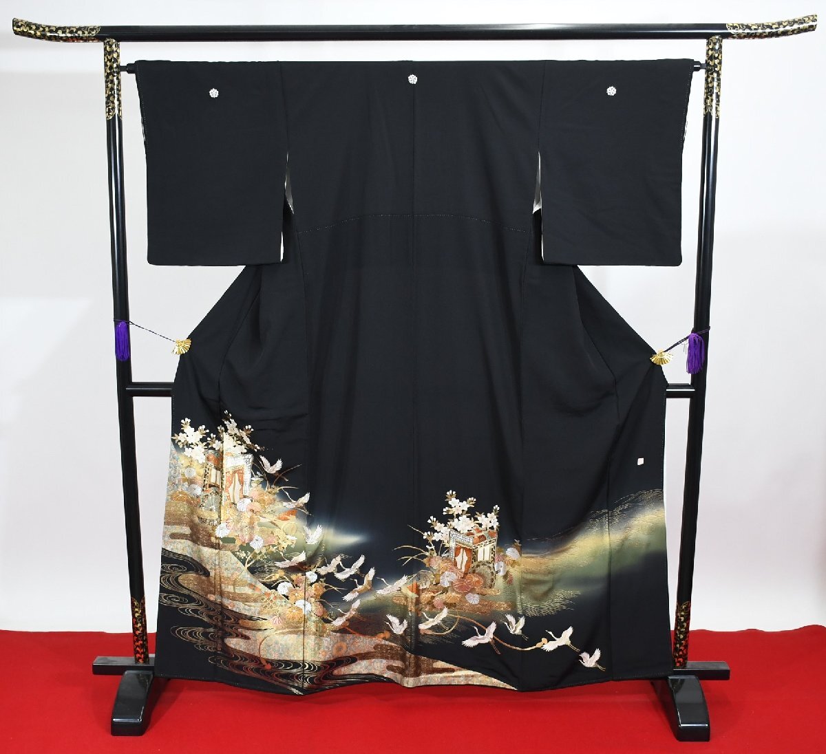 黒留袖 結婚式 金彩 舞鶴 身丈１５５cm 裄丈６６cm ★着物 e-１２１５ 桜庭呉服店
