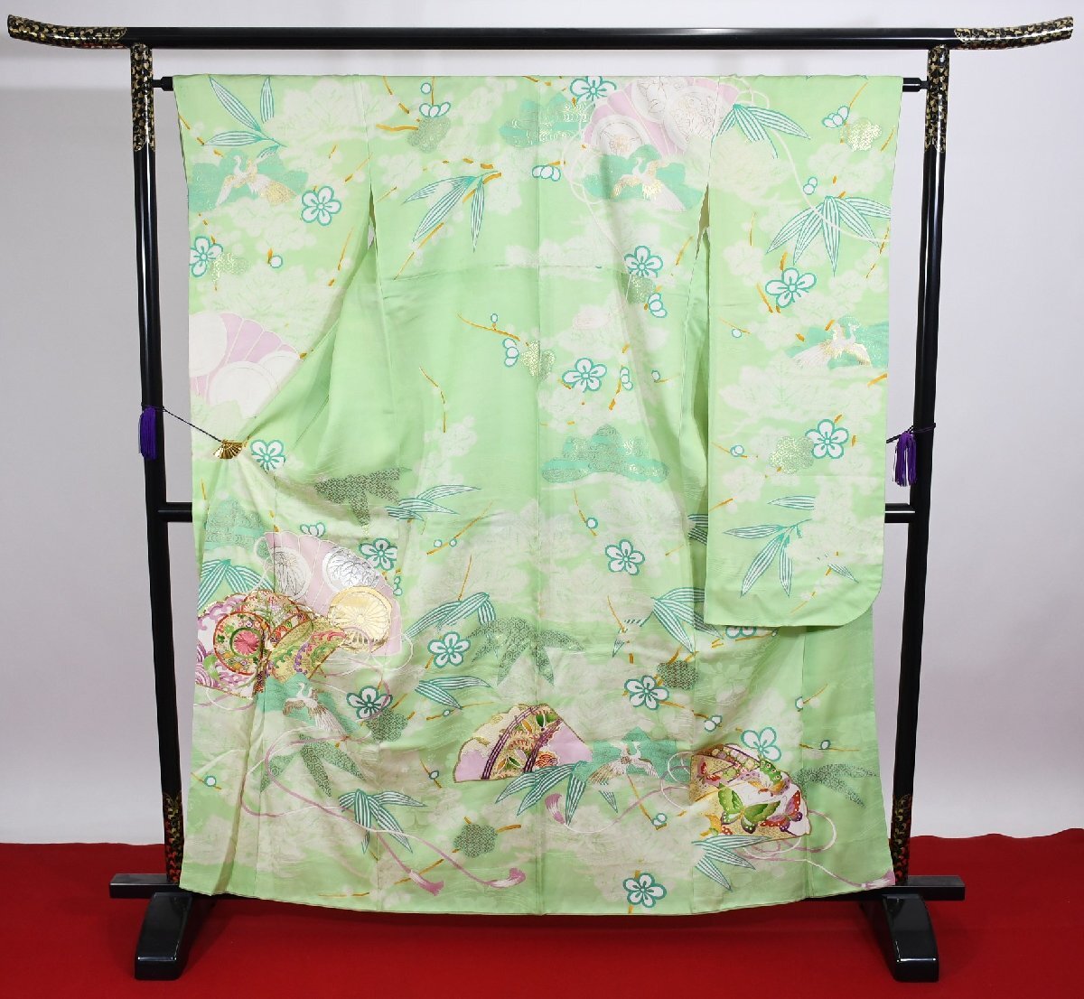 振袖 成人式 結婚式 花 身丈157cm 裄丈64cm ★着物 f-1016 桜庭呉服店