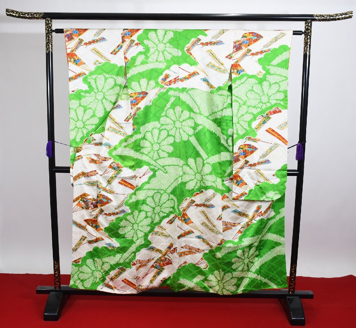 振袖 成人式 結婚式 扇子 雲 菱 身丈１５０cm 裄丈６２cm ★着物 f-957 桜庭呉服店