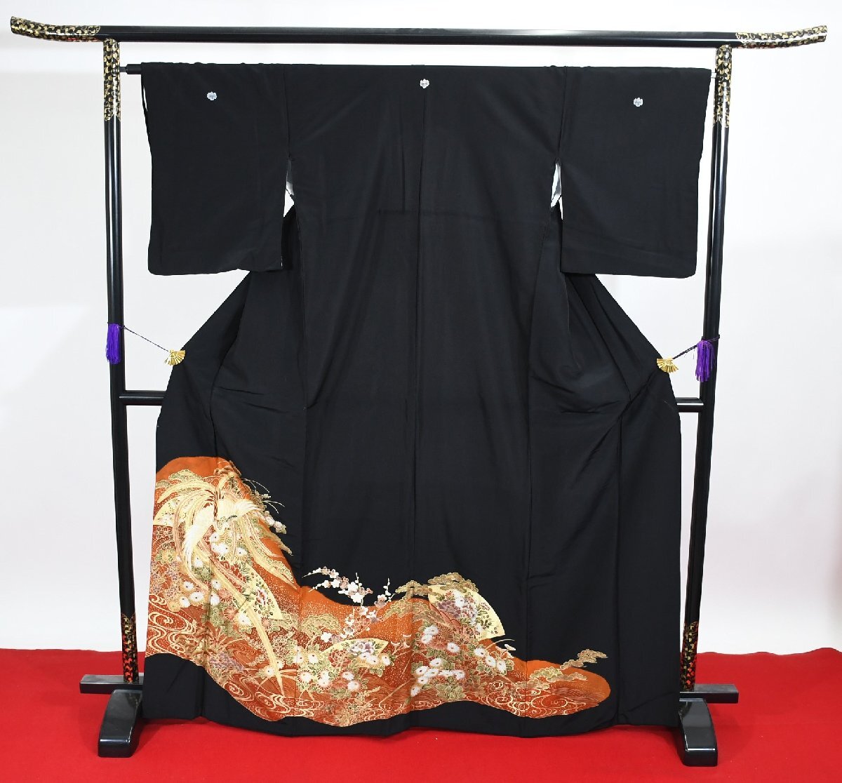 黒留袖 結婚式 金彩 菊 身丈161cm 裄丈66cm ★着物 e-1218 桜庭呉服店