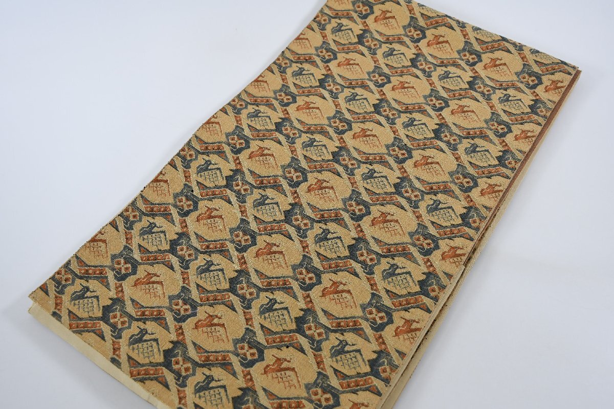 袋名古屋帯 有栖川文様 鹿 帯丈410cm ★着物屋 ne-13468 桜庭呉服店_画像1