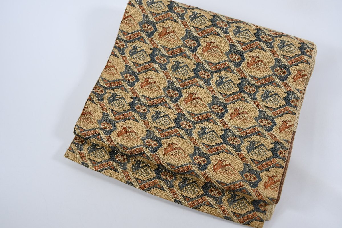 袋名古屋帯 有栖川文様 鹿 帯丈410cm ★着物屋 ne-13468 桜庭呉服店_画像6