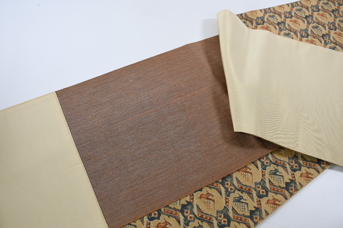 袋名古屋帯 有栖川文様 鹿 帯丈410cm ★着物屋 ne-13468 桜庭呉服店_画像8