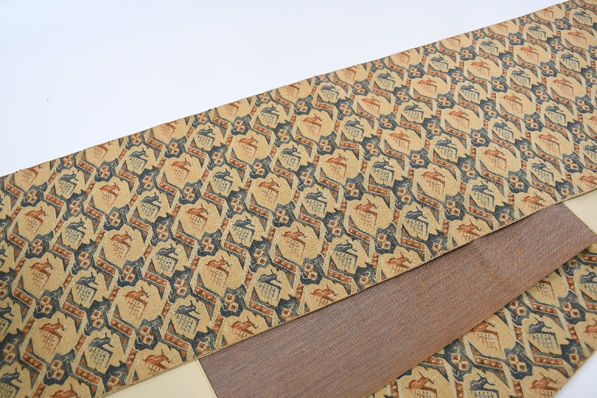 袋名古屋帯 有栖川文様 鹿 帯丈410cm ★着物屋 ne-13468 桜庭呉服店_画像7