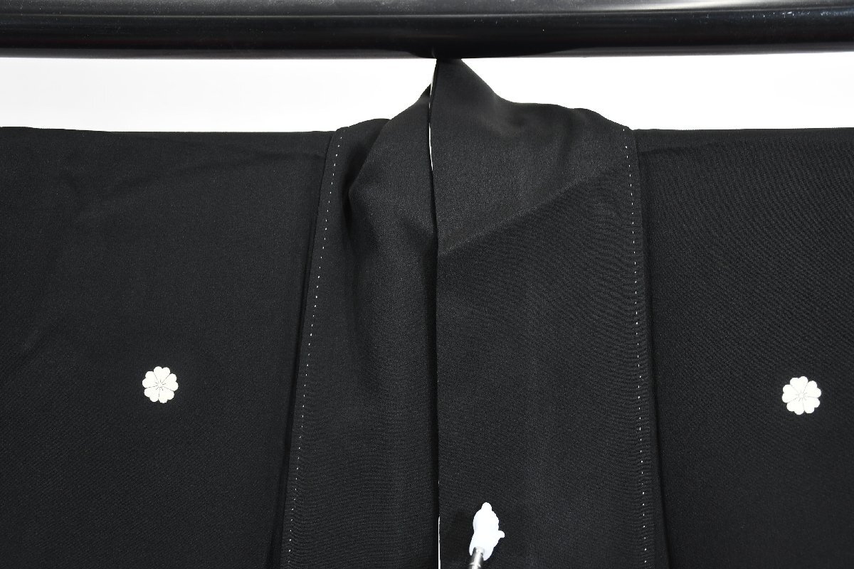 黒留袖 結婚式 菱文 花 身丈154cm 裄丈65cm ★着物 e-1155 桜庭呉服店_画像7