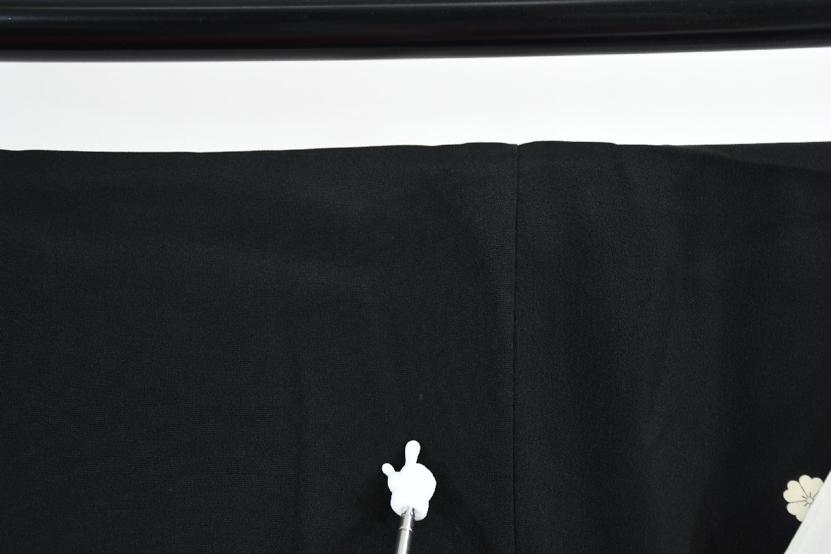 黒留袖 結婚式 菱文 花 身丈154cm 裄丈65cm ★着物 e-1155 桜庭呉服店_画像8