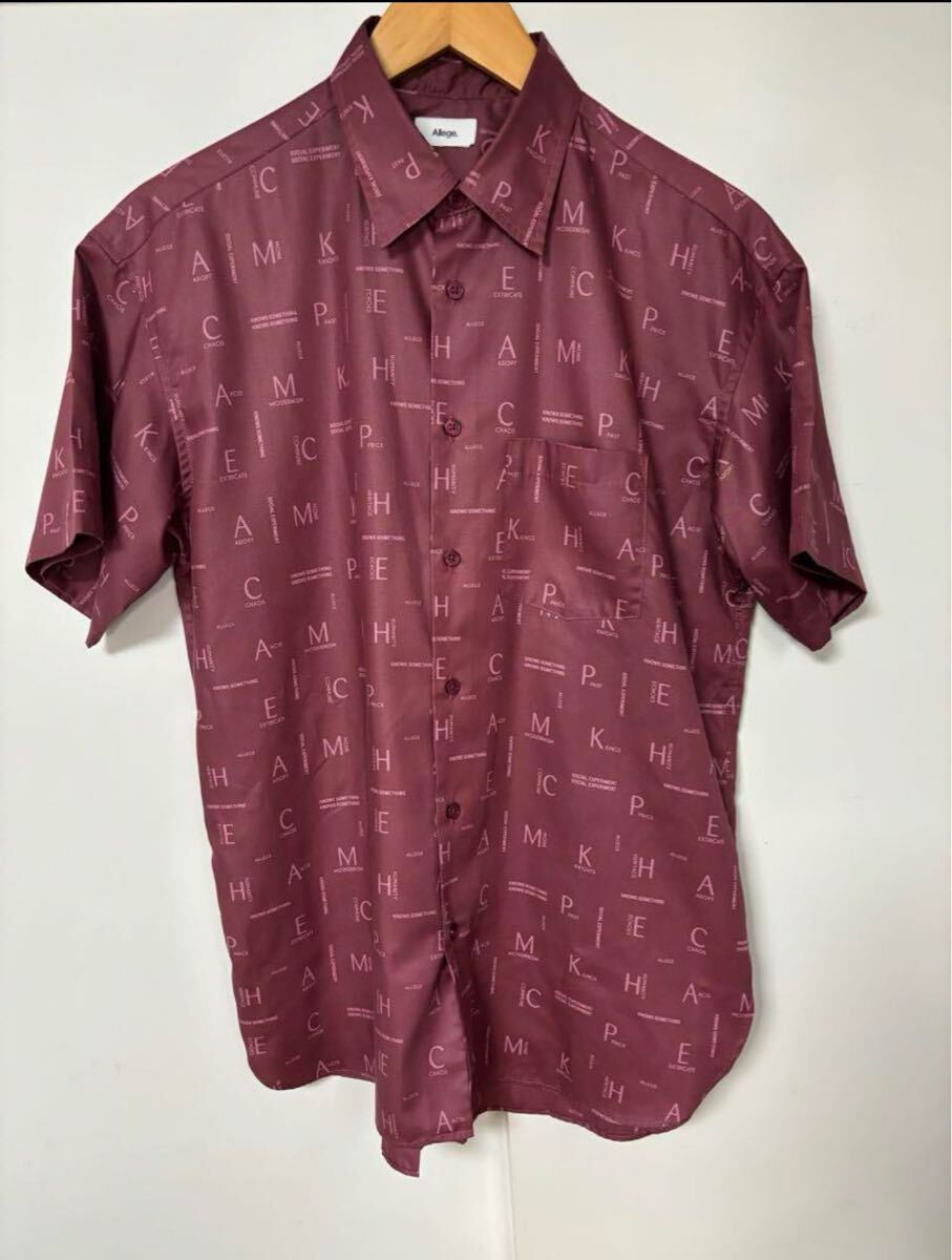 定価約28000円 Allege 半袖総柄シャツ 半袖シャツ
