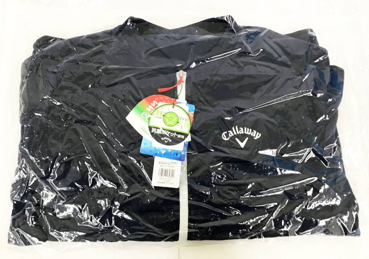未使用 Callaway フリース 中綿 ブルゾン フルジップ メンズ LLサイズ 1120 ネイビー C22217105 防風 ストレッチ ゴルフウェア ジャケット