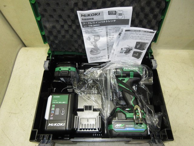 ▲▽8659　未使用　HiKOKI　コードレスインパクトレンチ　WR36DH 2XPSZ　新マルチボルトバッテリー 36V×２　セット品△