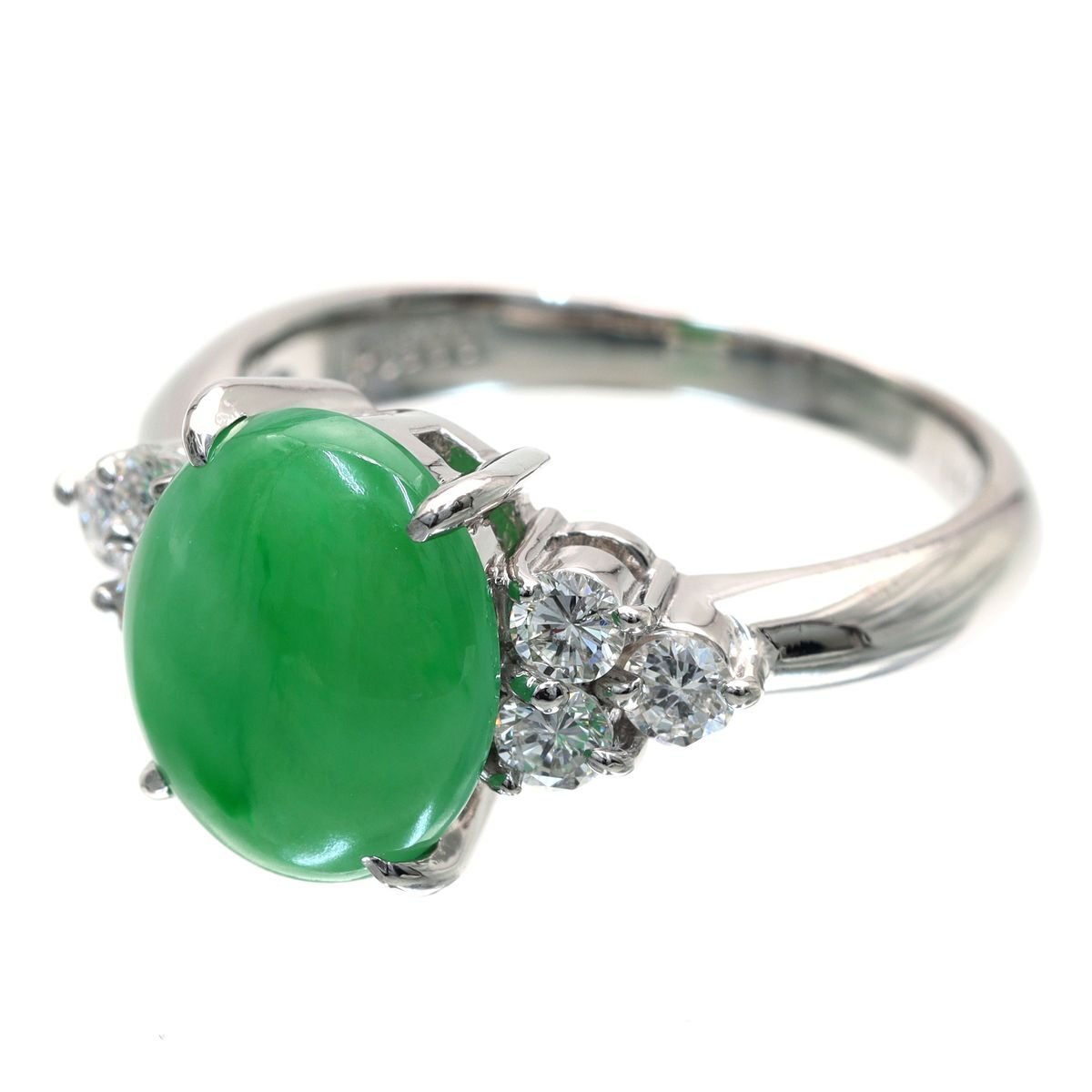 Pt900 翡翠 ダイヤモンド リング 7.0g 3.20ct 0.41ct Pt900 翡翠 ダイヤモンド リング 7.0g 3.20ct 0.41ct