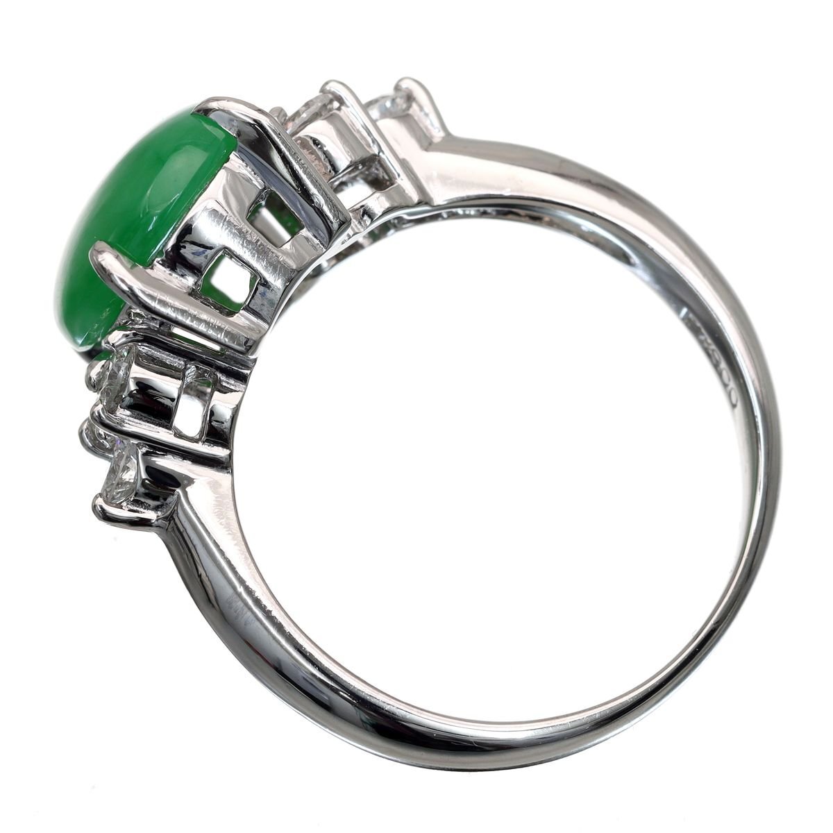 Pt900 翡翠 ダイヤモンド リング 7.0g 3.20ct 0.41ct Pt900 翡翠 ダイヤモンド リング 7.0g 3.20ct 0.41ct