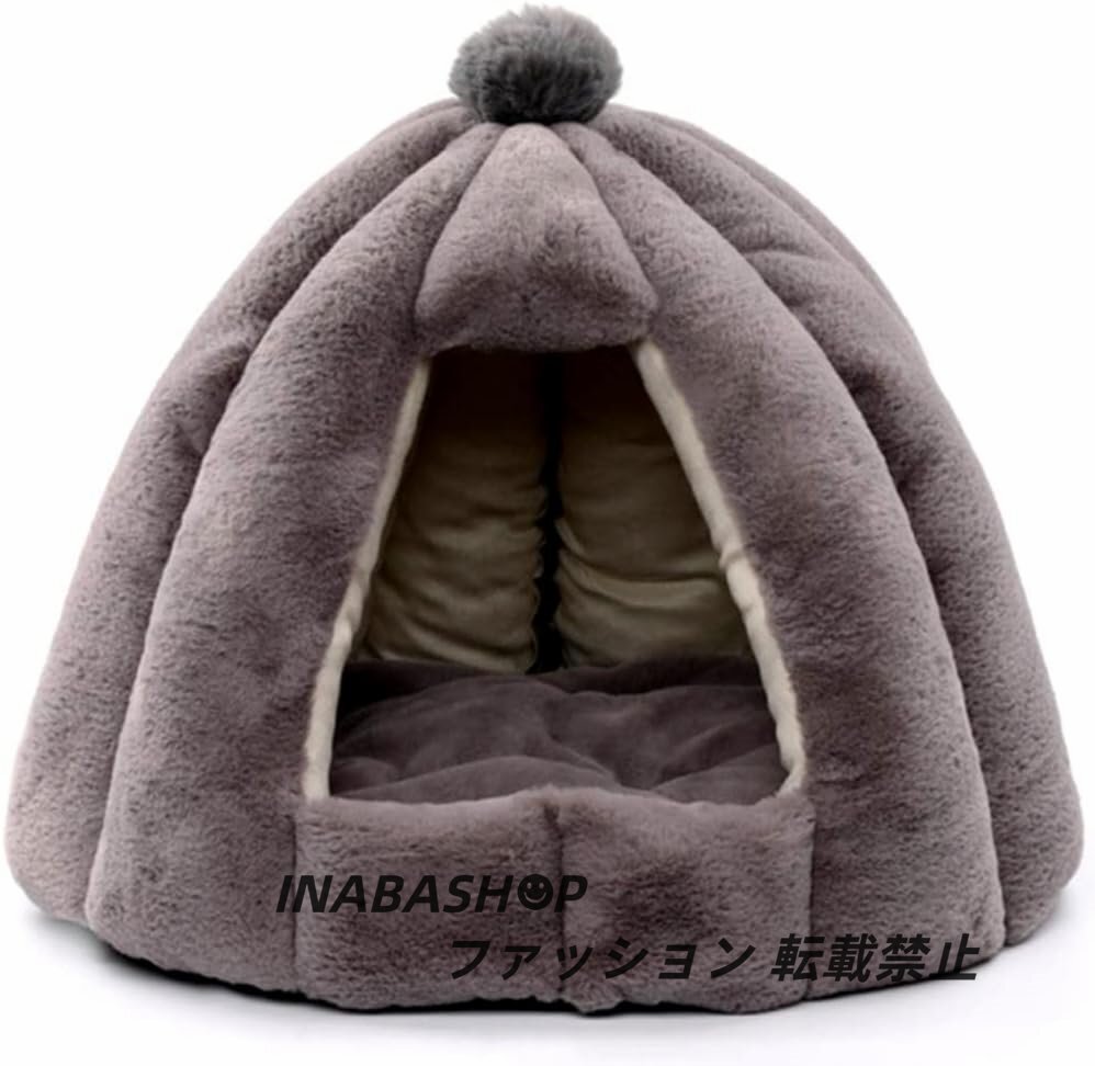 貓ハウス ペットベッド 冬用 暖かい もこもこ 貓用 ベ ッド 小型犬 キャットハウス クッション 寢床 ペットハウス 冬寒さ対策 眠れる休憩所