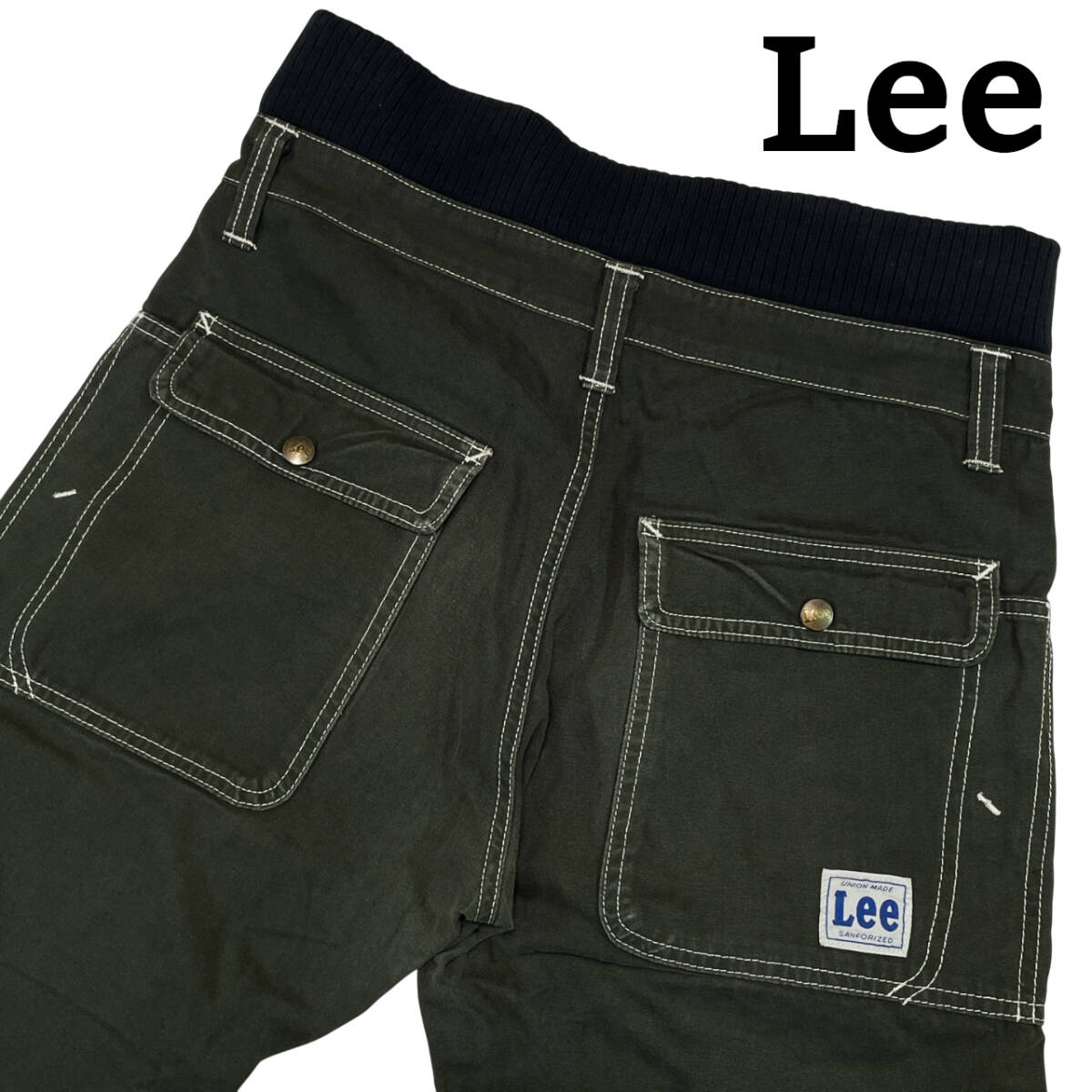 Lee リー 40555 サイズ2 (約82～93cm) 日本制 イージー ブッシュパンツ リブ付 デニム パンツ メンズ