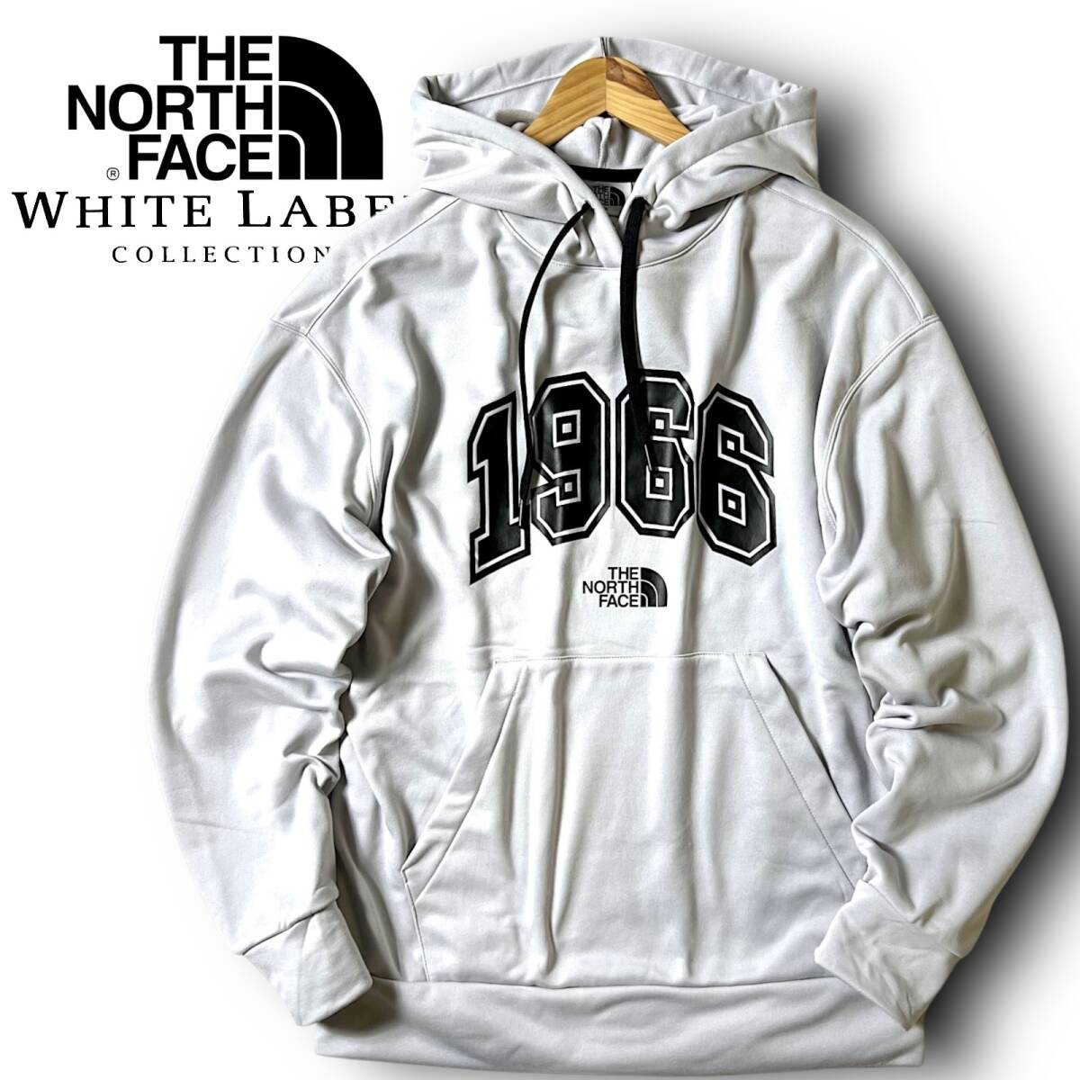新品 THE NORTH FACE ノースフェイス ホワイトレーベル 1996 ビッグロゴ 背面ロゴ刺繍 保温 裏起毛 パーカー プルオーバー L 秋冬 ◆B5162
