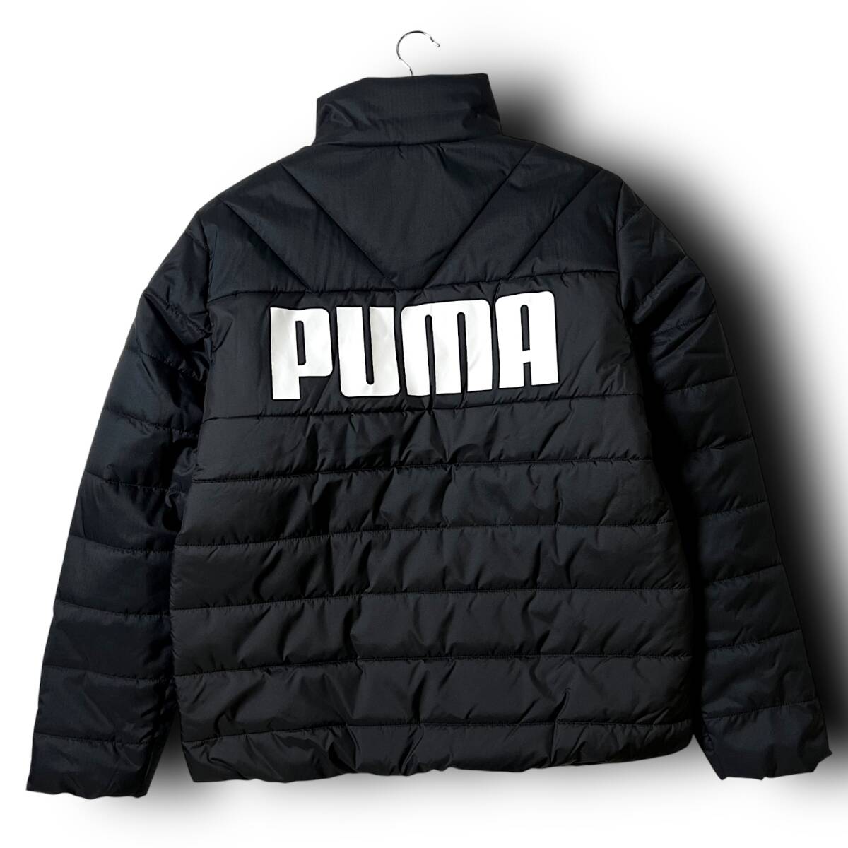 新品 PUMA プーマ ゴルフにも最適 撥水 防風(fēng) 防寒 保溫 ビッグロゴ エコダウン中綿 ハイネック 中綿ジャケット ブルゾン L 秋冬 ◆B5188