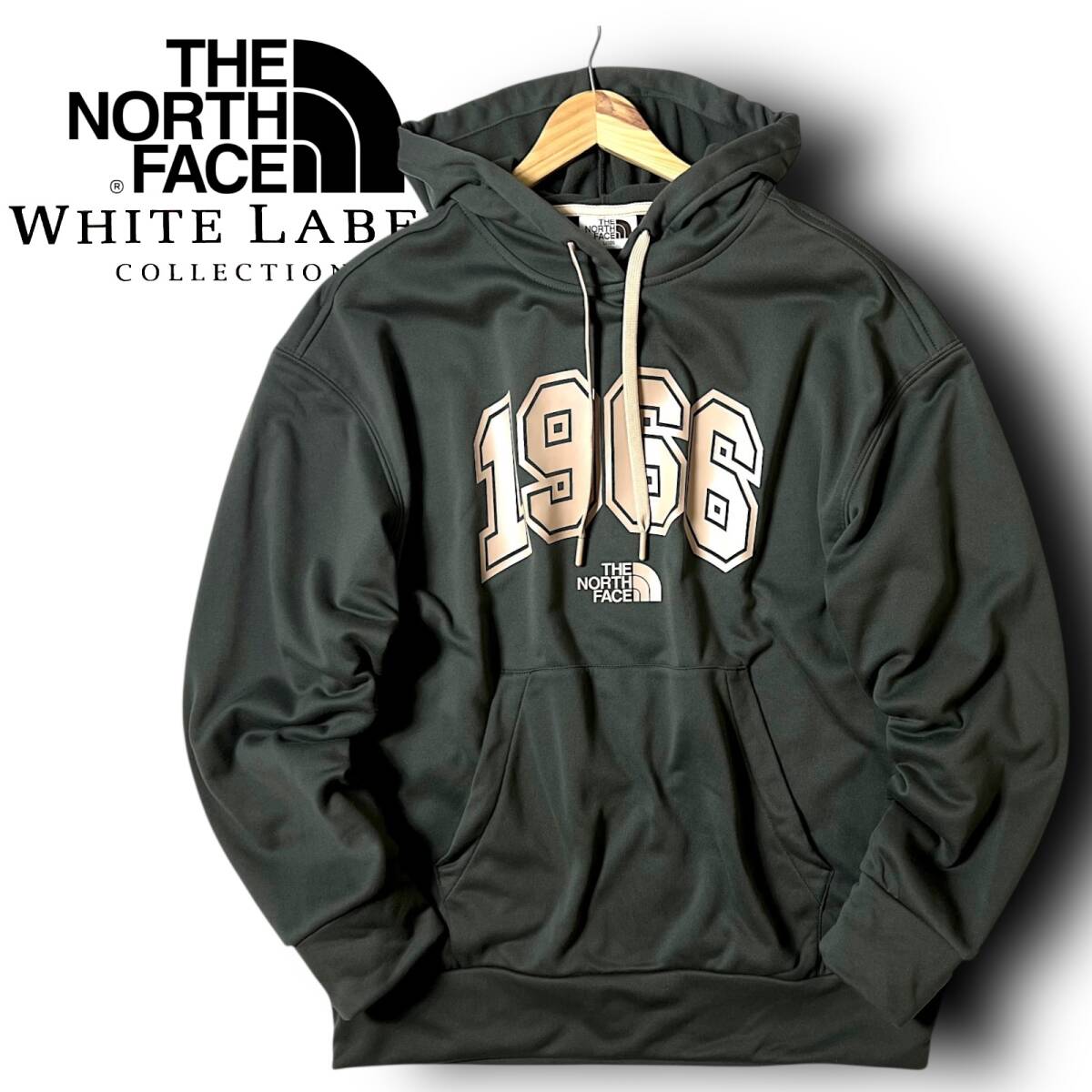新品 THE NORTH FACE ノースフェイス ホワイトレーベル 1996 ビッグロゴ 背面ロゴ刺繍 保温 裏起毛 パーカー プルオーバー L 秋冬 ◆B5194