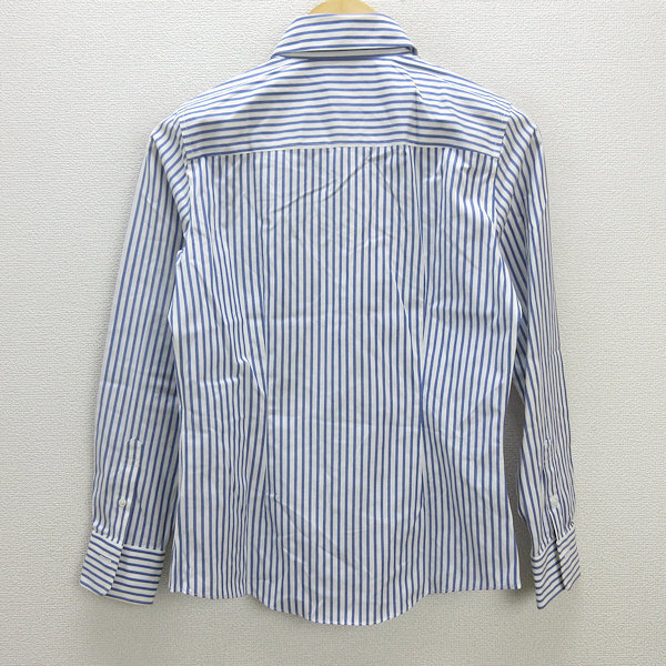 G■ブルックスブラザーズ/BROCKS BROTHERS 長袖シャツ/ストライプ柄【2】白青/LADIES/131【中古】■