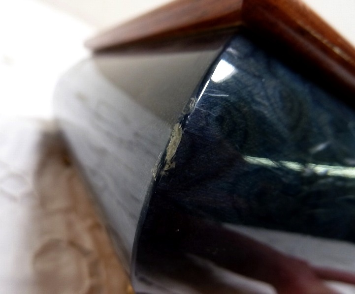 (*BM)MADE IN ITALY/ Италия производства Demaindo man музыкальная шкатулка дерево .. темно-синий o-sore Mio O sole mio под старину ювелирные изделия кейс 