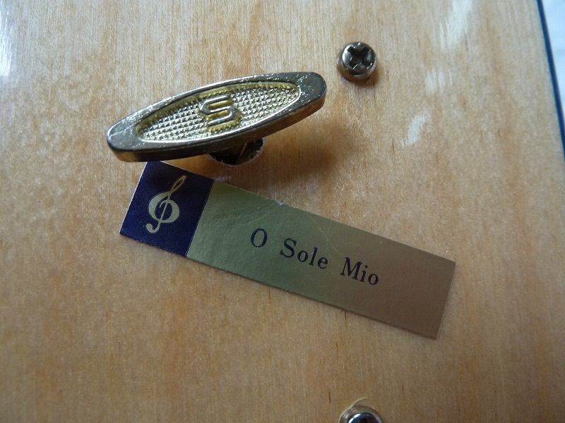 (*BM)MADE IN ITALY/ Италия производства Demaindo man музыкальная шкатулка дерево .. темно-синий o-sore Mio O sole mio под старину ювелирные изделия кейс 