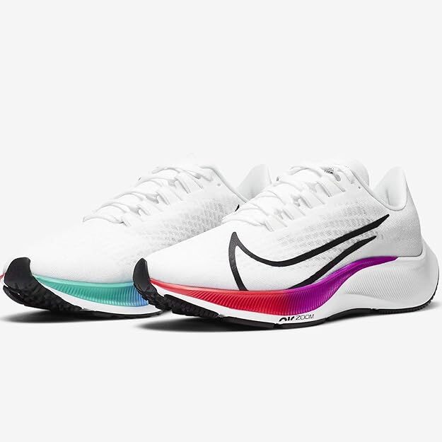 30㎝ ナイキ エア ズーム ペガサス 37 白/マルチ BQ9646-103 NIKE AIR ZOOM PEGASUS 37 ランニングシューズ