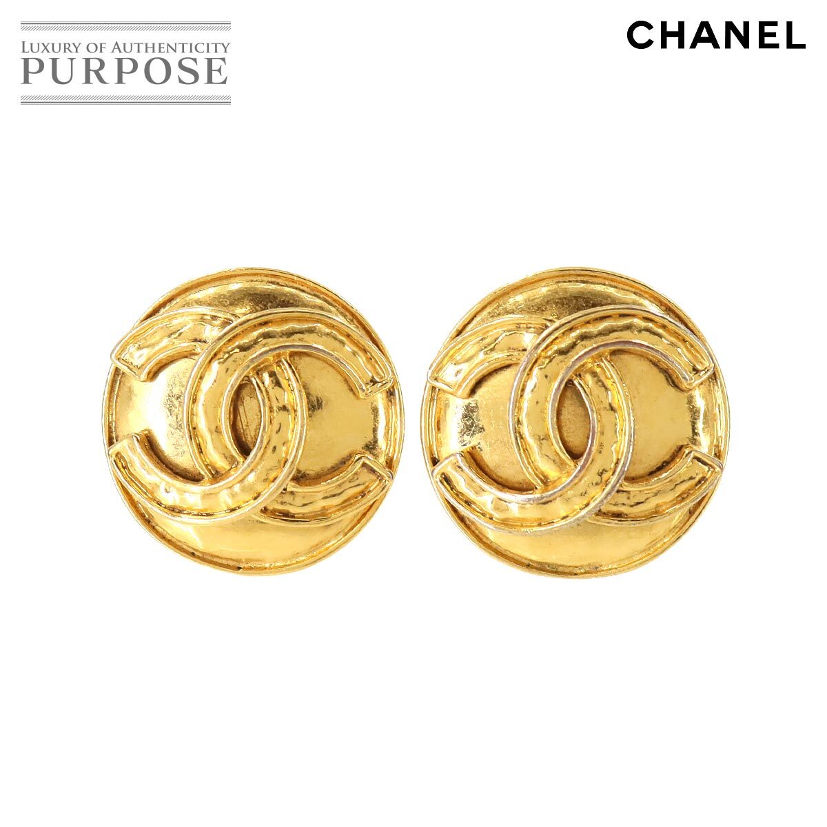 シャネル CHANEL マトラッセ ココマーク イヤリング ラウンド型 ゴールド 94P ヴィンテージ アクセサリー Vintage Earrings 90255497