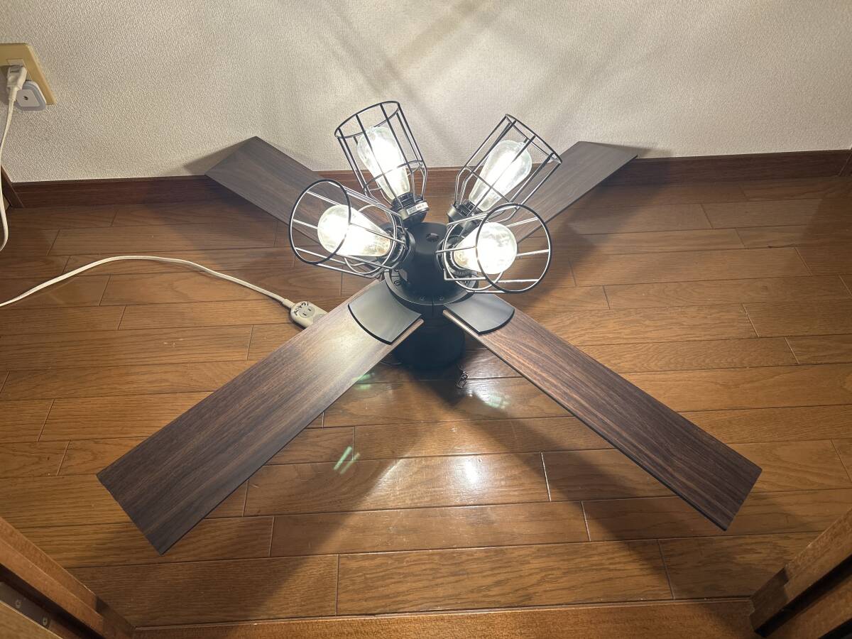 JAVALO ELF LED シーリング ファン ライト JE-CF001V 22422ym 2018年製 電球色 天井 照明 レトロ エジソン バルブ