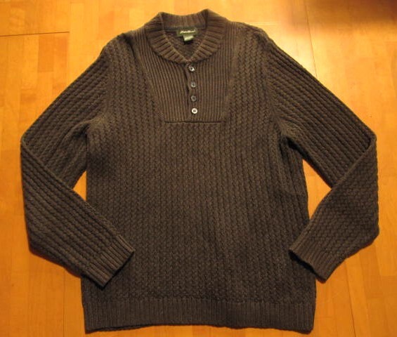 *USED*Ｓ*エディ?バウアー*ブラウン*ニット*セーター*Eddie Bauer*綿100％*